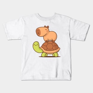 Capybara and Turtle Kids T-Shirt